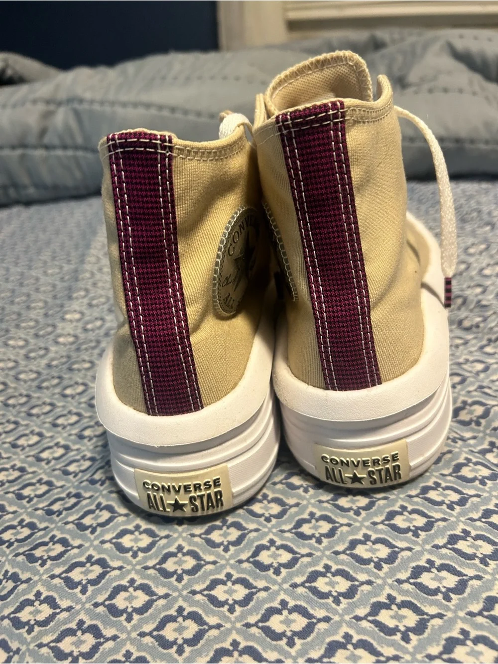 Converse Platform High Top Sneakers in Beige and pink- Excellent condition